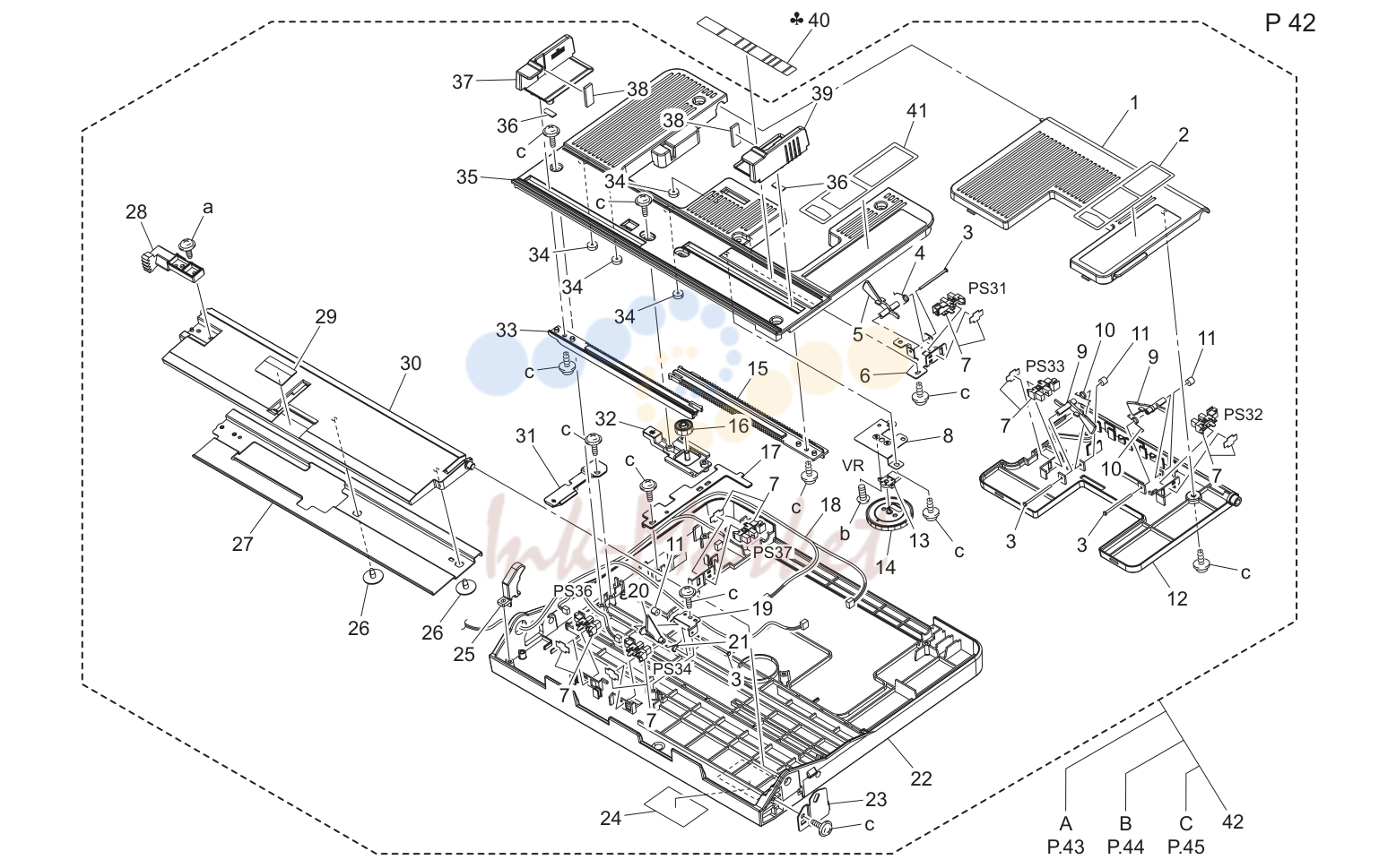 Manual feed tray узел (P42)
