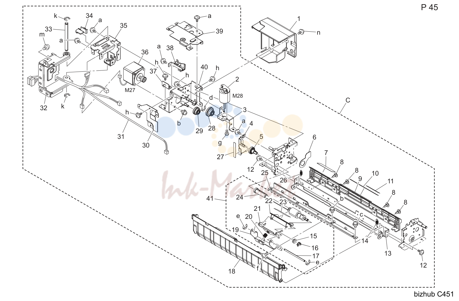 Manual feed tray узел (P45)