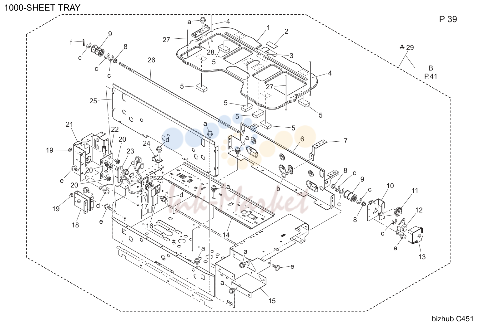 1000-sheet tray (P39)