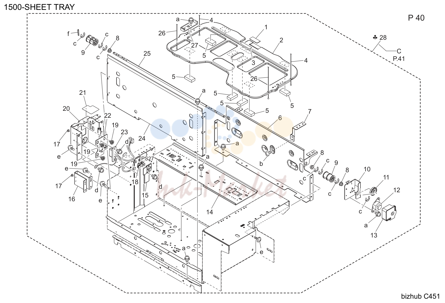 1500-sheet tray (P40)