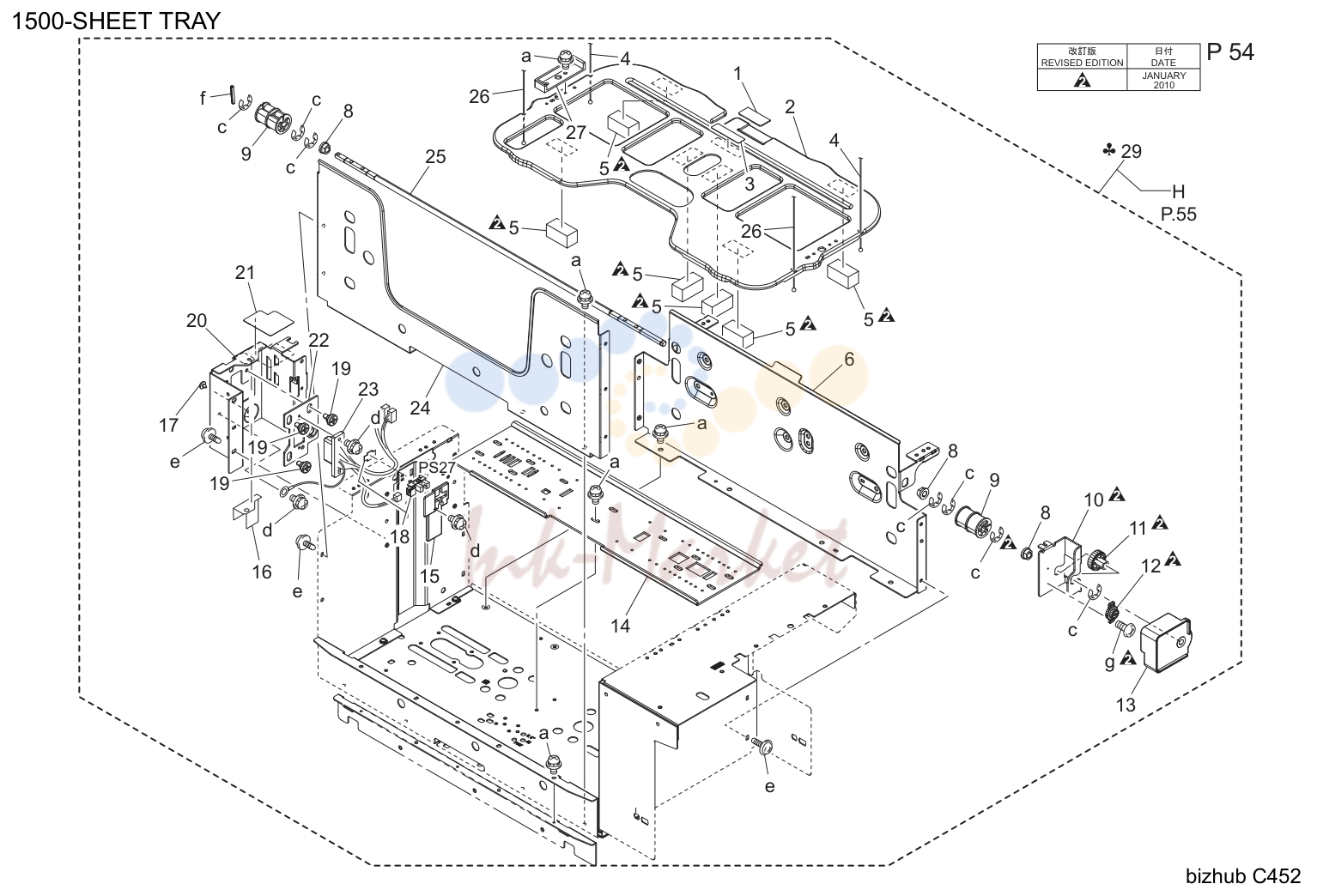 1500-sheet tray (P54)