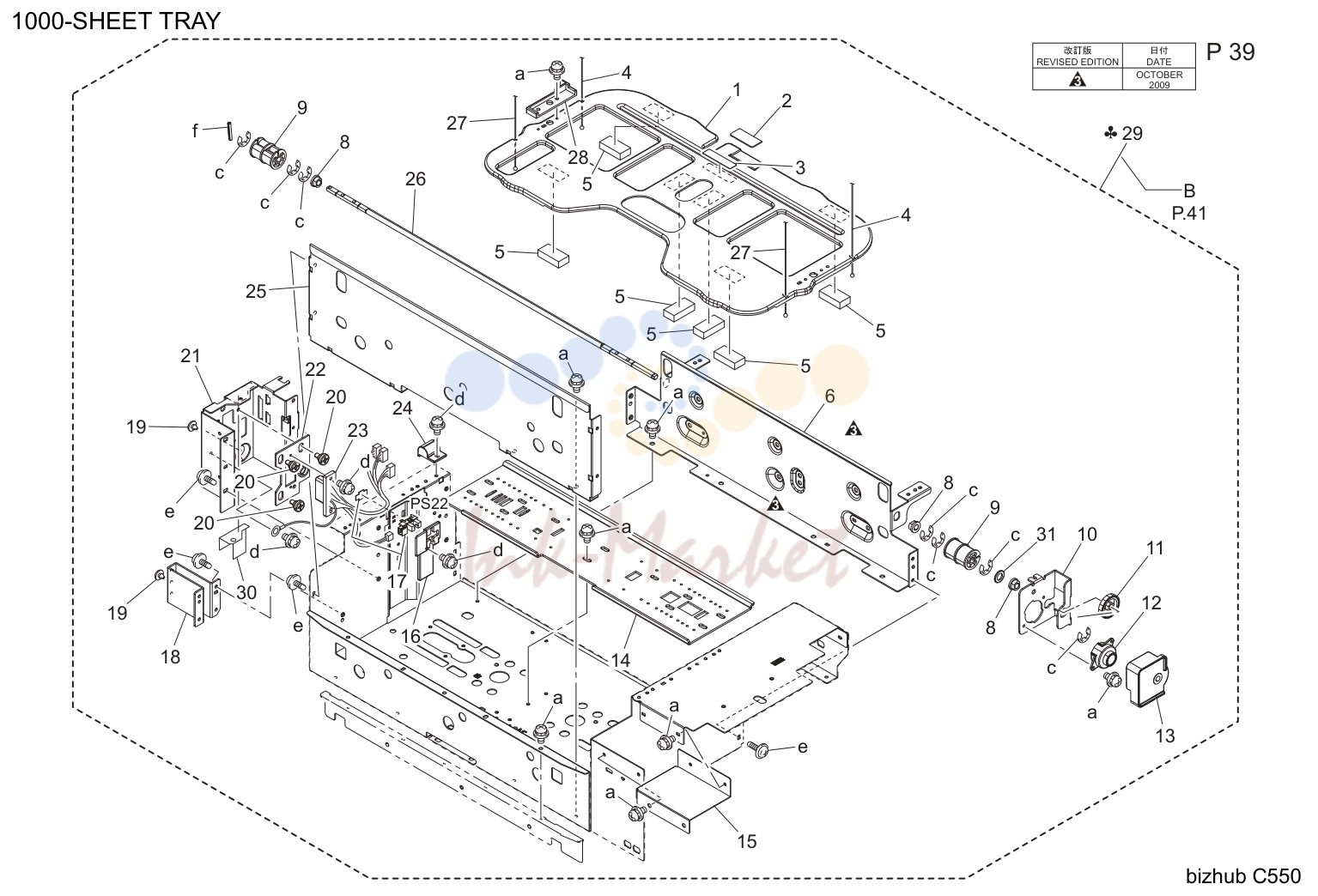 1000-sheet tray (P39)
