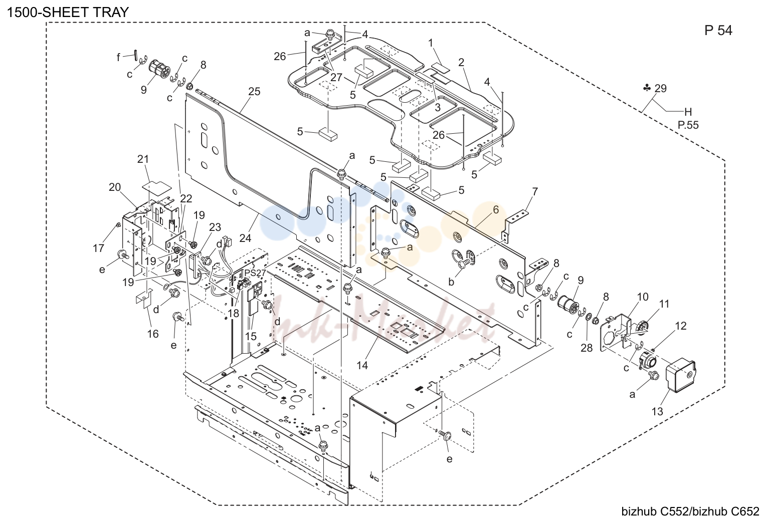 1500-sheet tray (P54)