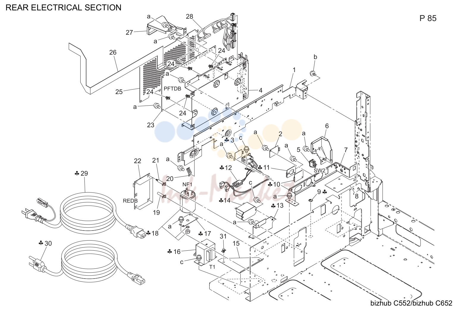 Rear electrical секция (P85)