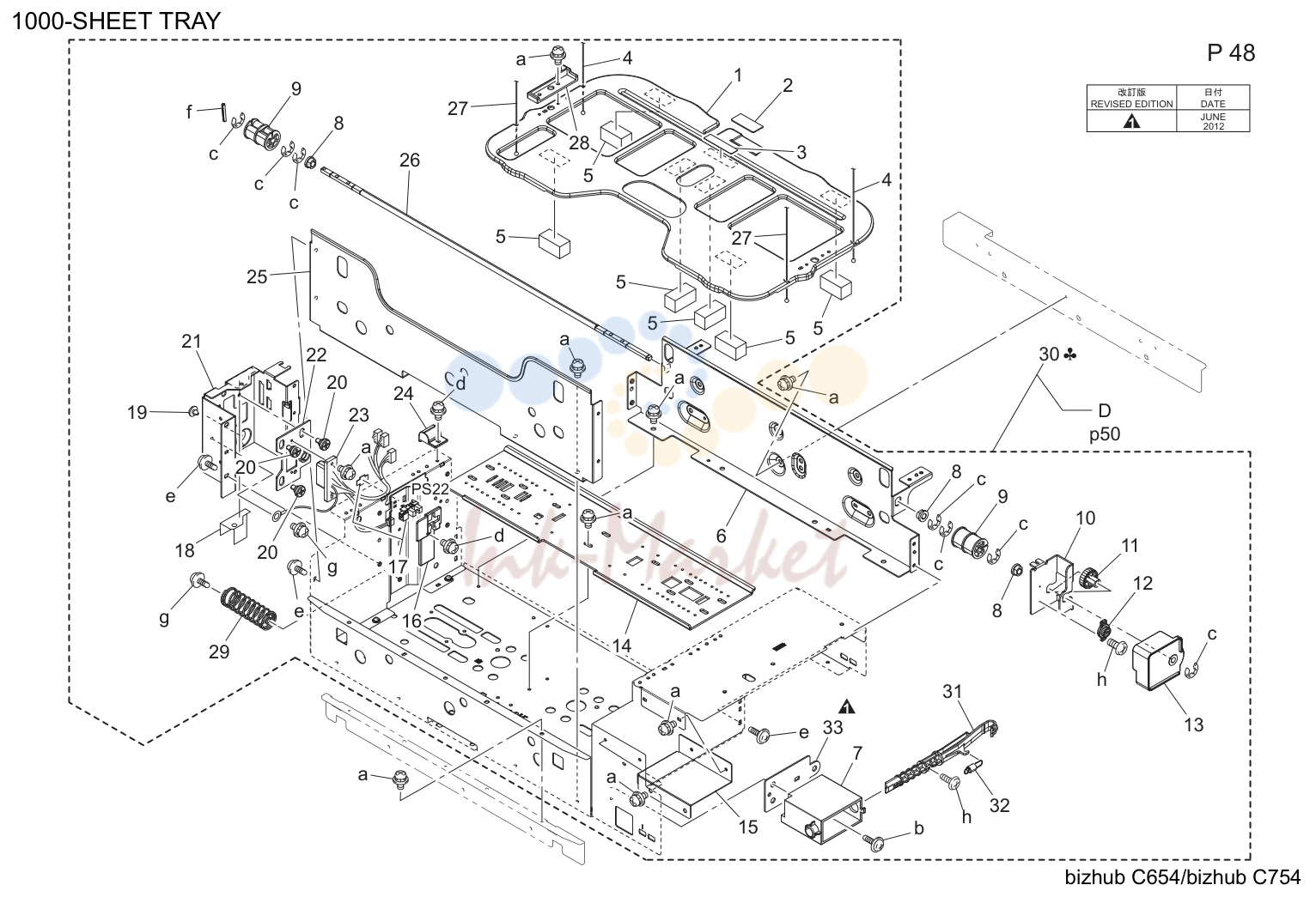 1000-sheet tray (P48)