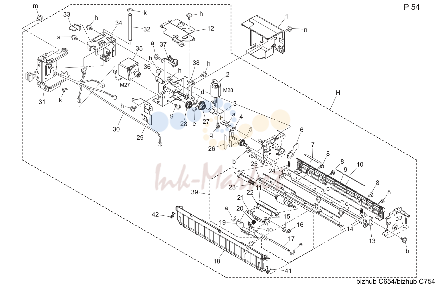 Manual feed tray узел (P54)
