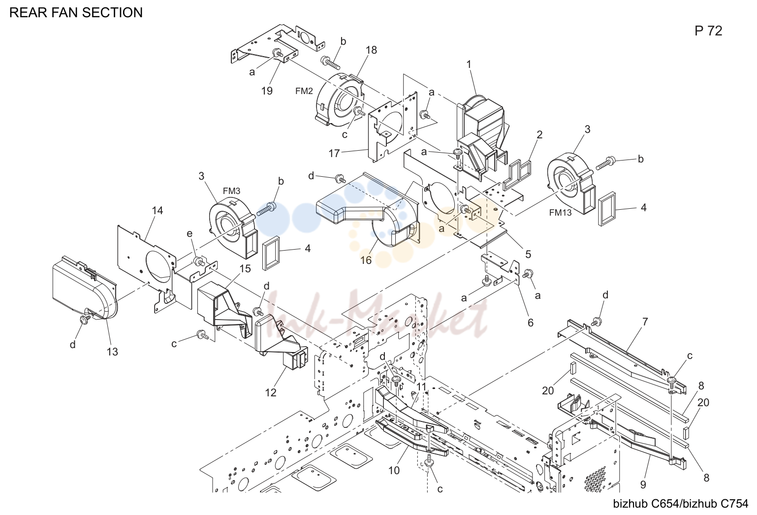 Rear вентилятор секция (P72)