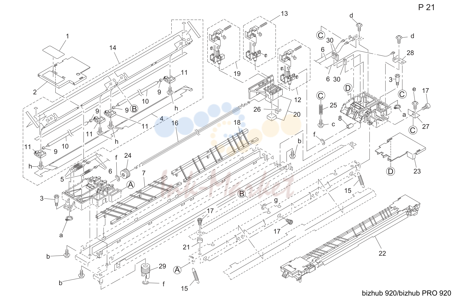 24. TRANSFER SEPARATOR CORONA UNIT