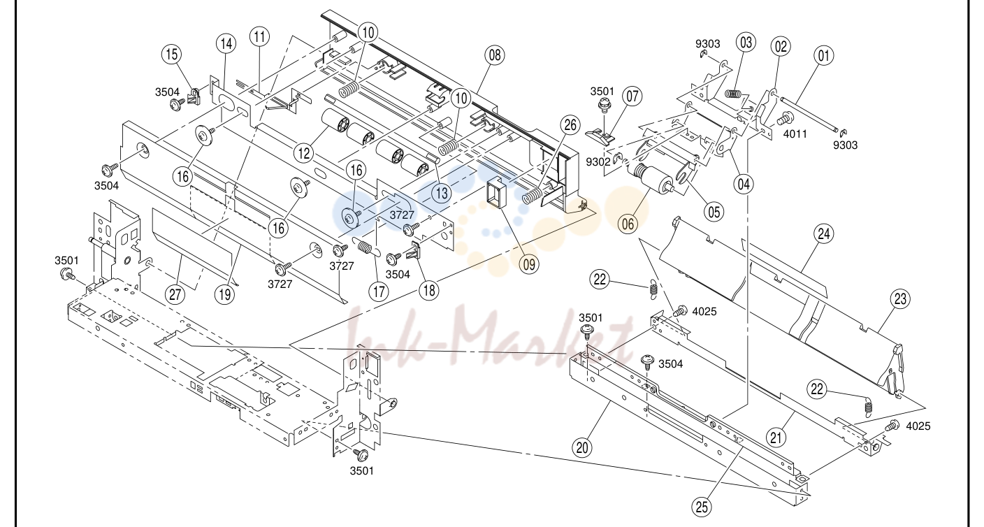 12. 11 LOWER PAPER TAKE-UP SECTION (B) Di2510/Di2510f 21