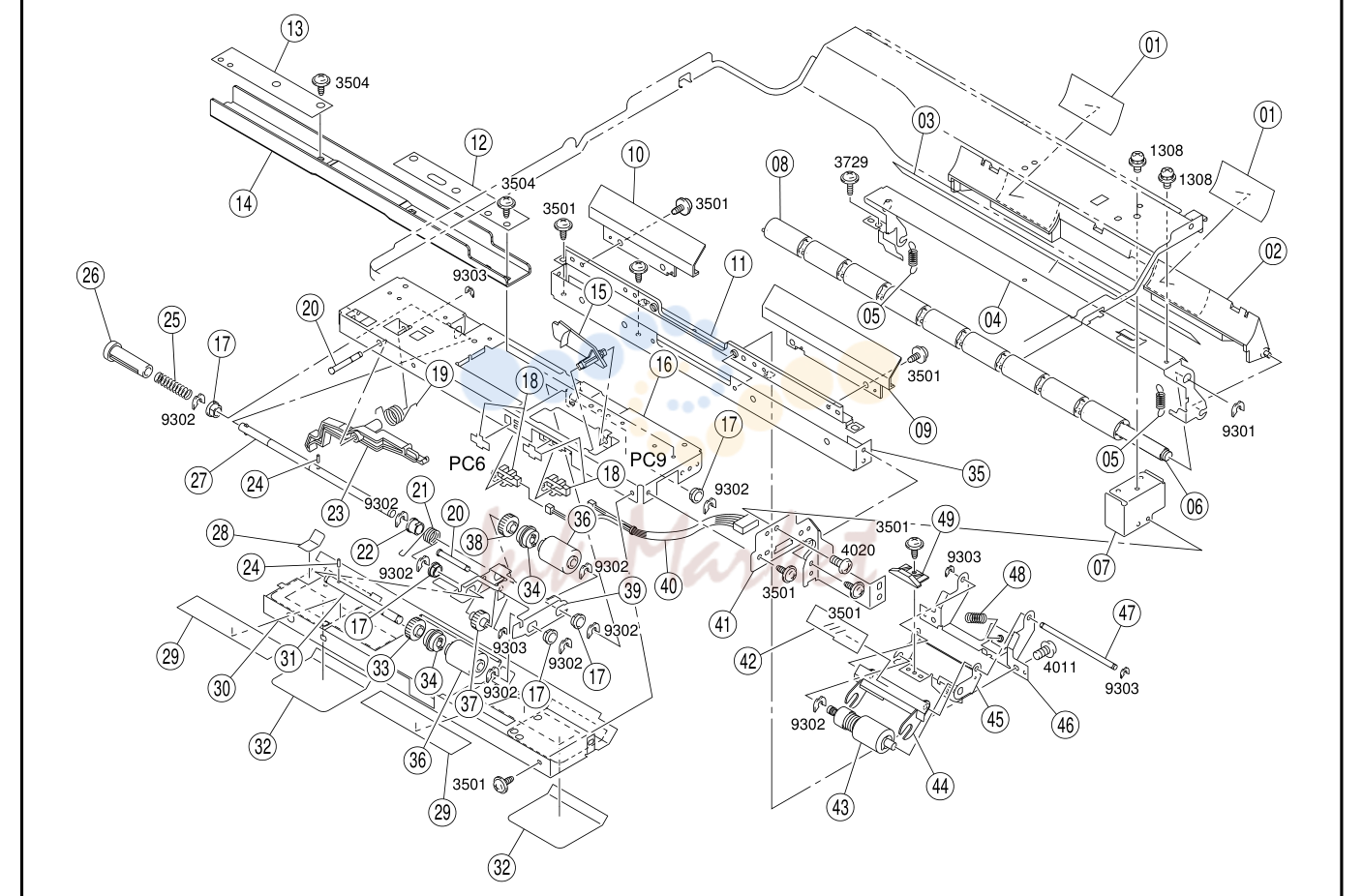 10. 9 UPPER PAPER TAKE-UP SECTION Di2510/Di2510f 17