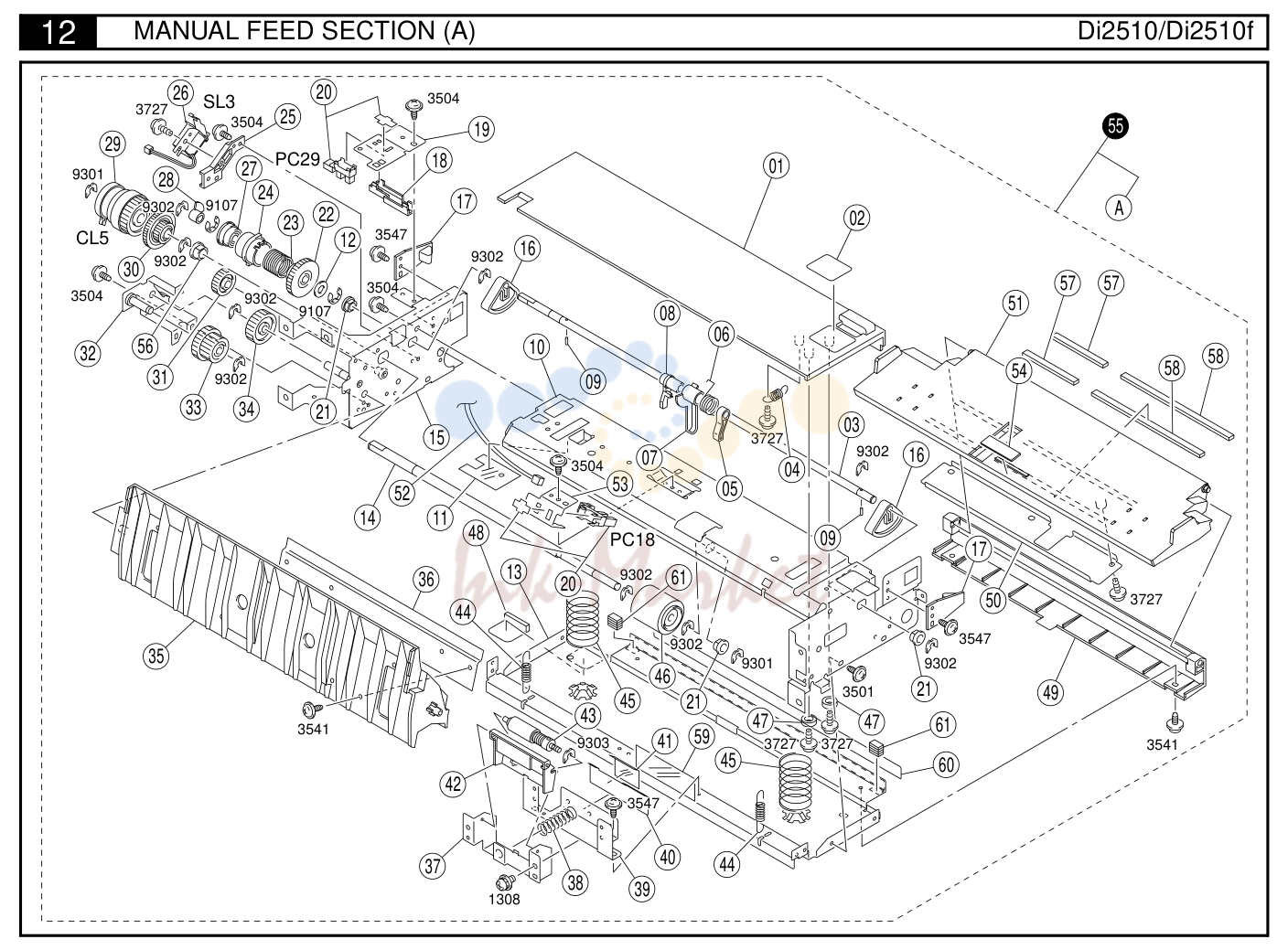 13. 12 MANUAL FEED SECTION (A) Di2510/Di2510f 23