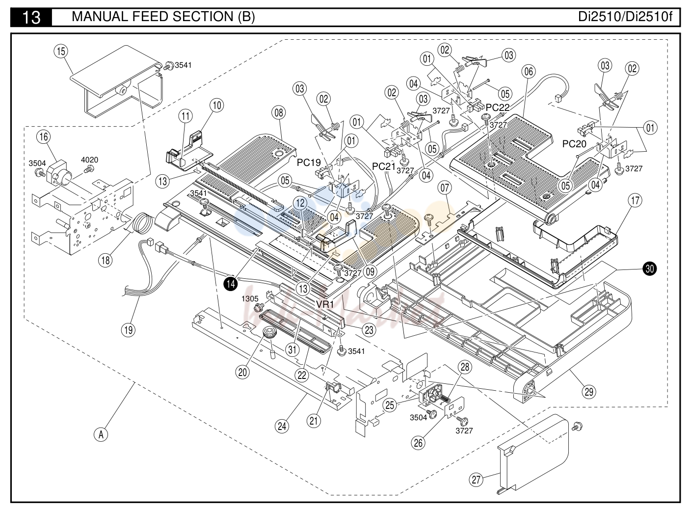14. 13 MANUAL FEED SECTION (B) Di2510/Di2510f 25