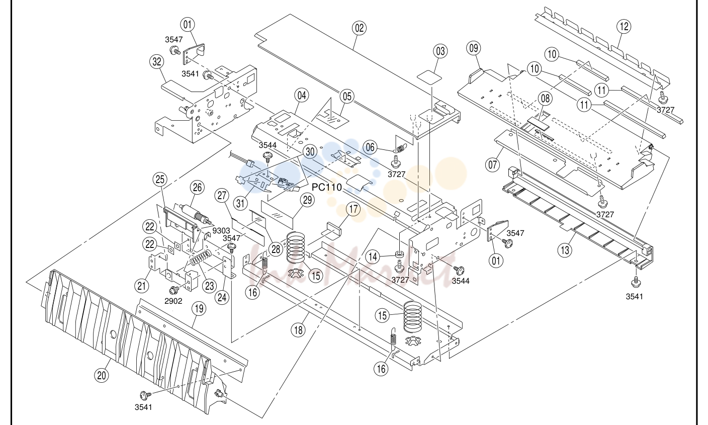 23. 22 MULTI MANUAL FEED SECTION(B) C350/CF2203/8022 43