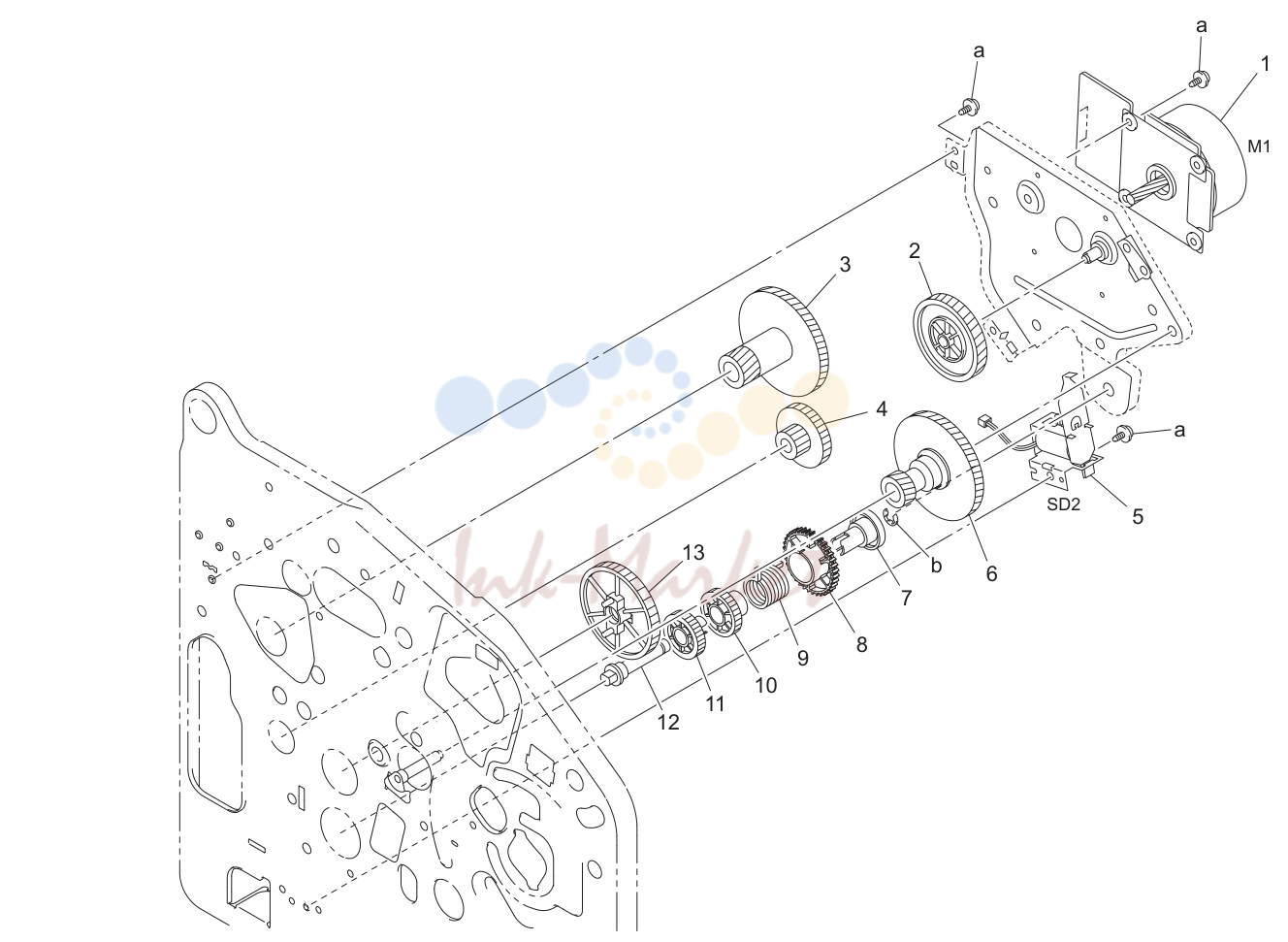 Paper transport drive секция (P9)