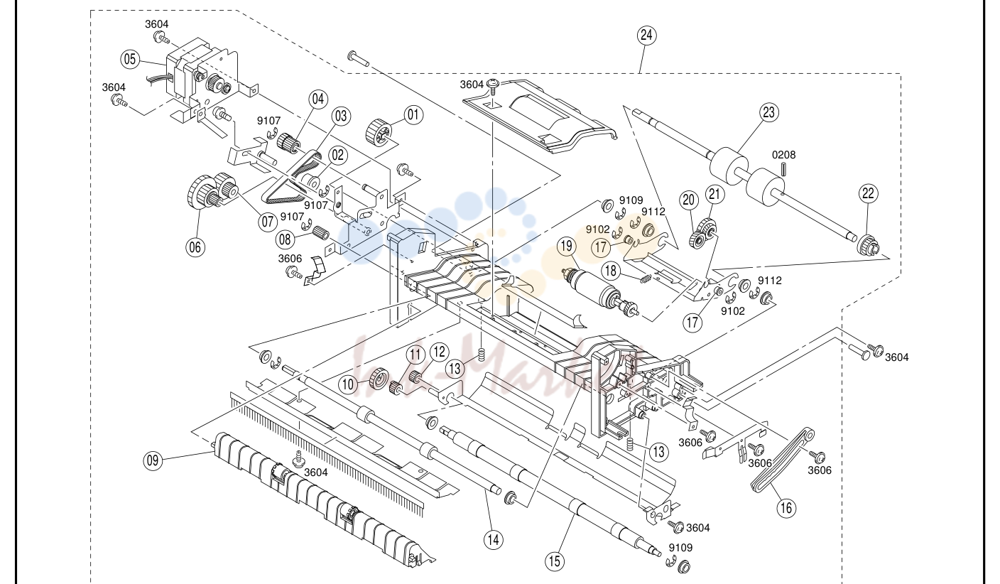 15. 14 PAPER TAKE-UP SECTION (B) (OPTION) AF-8 PARTS MANUAL 27