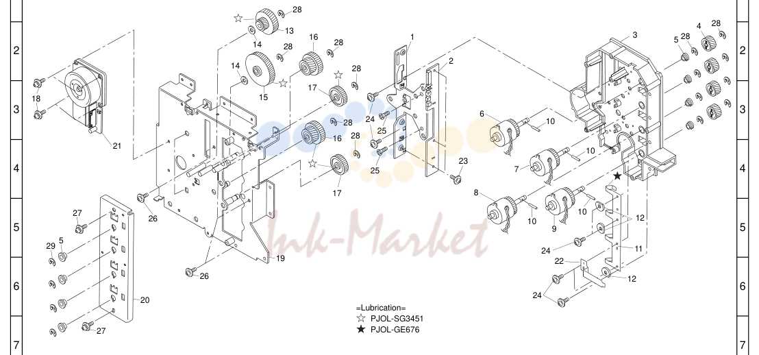 12. TONER CARTRIDGE DRIVE UNIT 5CA