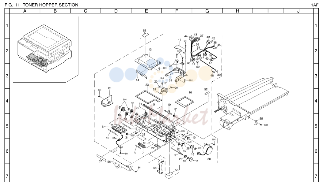 11. TONER HOPPER SECTION 1AF