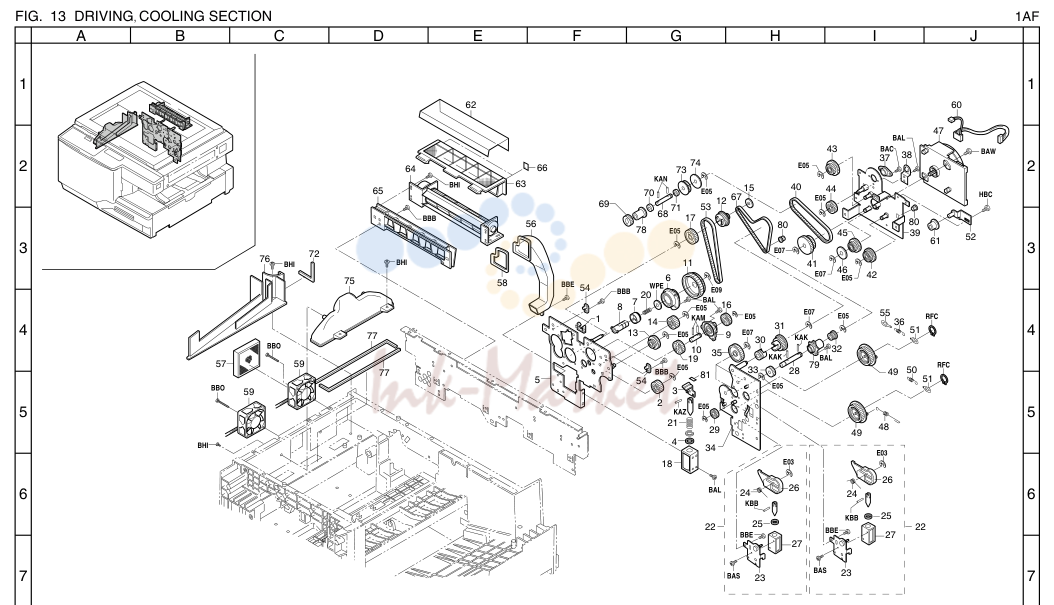 13. DRIVING, COOLING SECTION 1AF