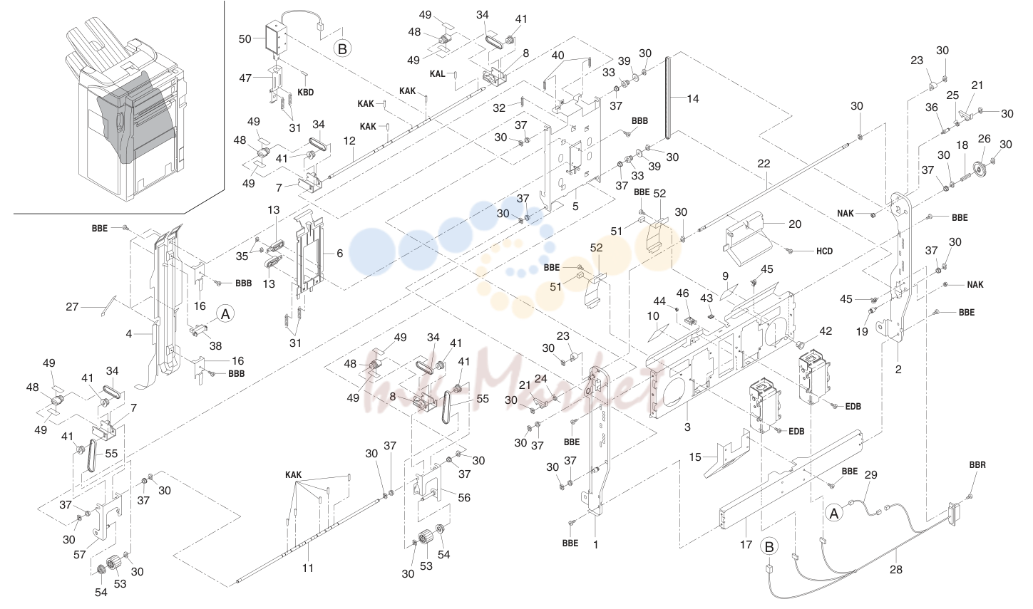 11. MIDDLE TRAY SECTION IV(DF-610 Only)
