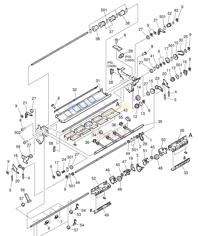 8. FIG. Q32 PAPER FEEDER ASSEMBLY 5FG
