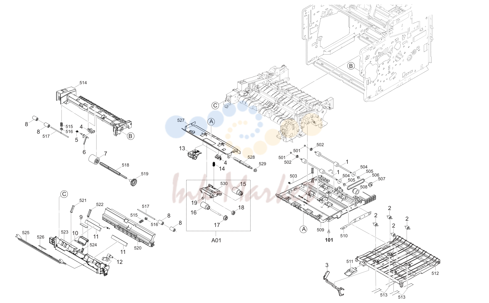 Рис. 4. подача бумаги Section(Cassette/Duplex/MPF)