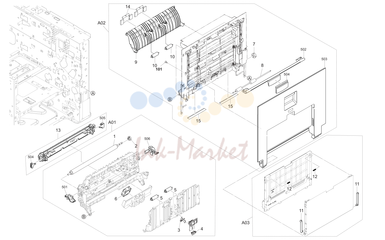 Рис. 6. Paper транспорт бумаги Section A01