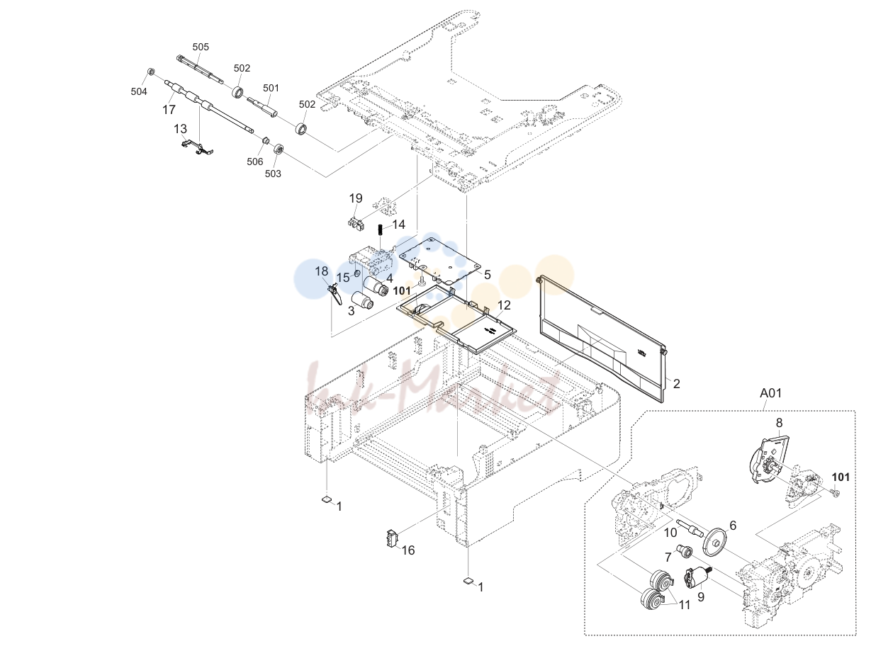 Рис. 1. подача бумаги Section