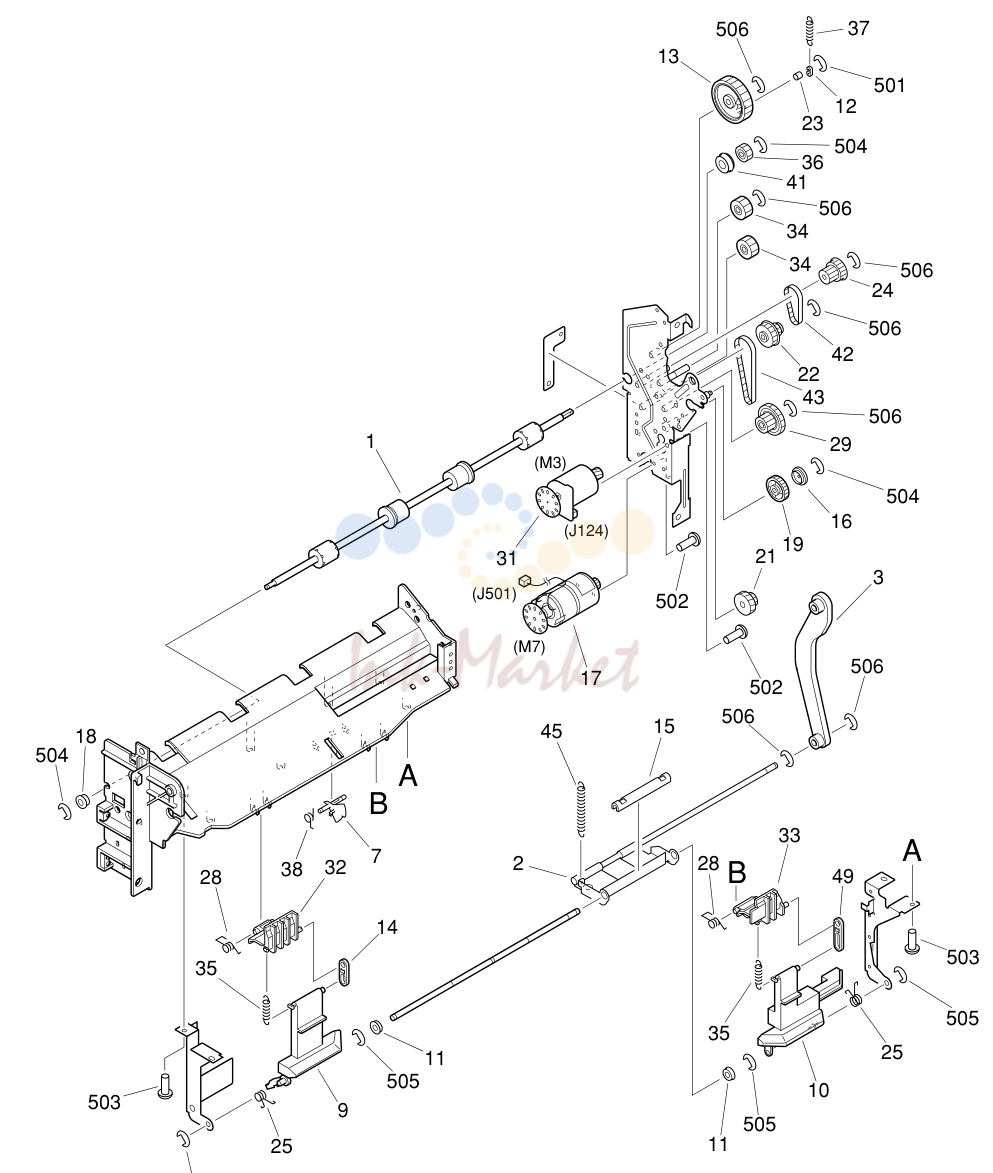 11. STAPLER TRAY ASSEMBLY (1/2)
