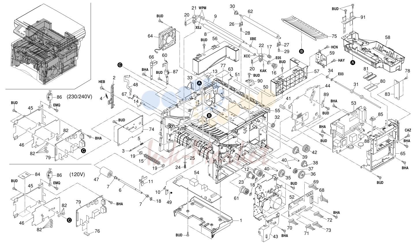 2. FRAMES & PAPER FEED SECTION I 2DD
