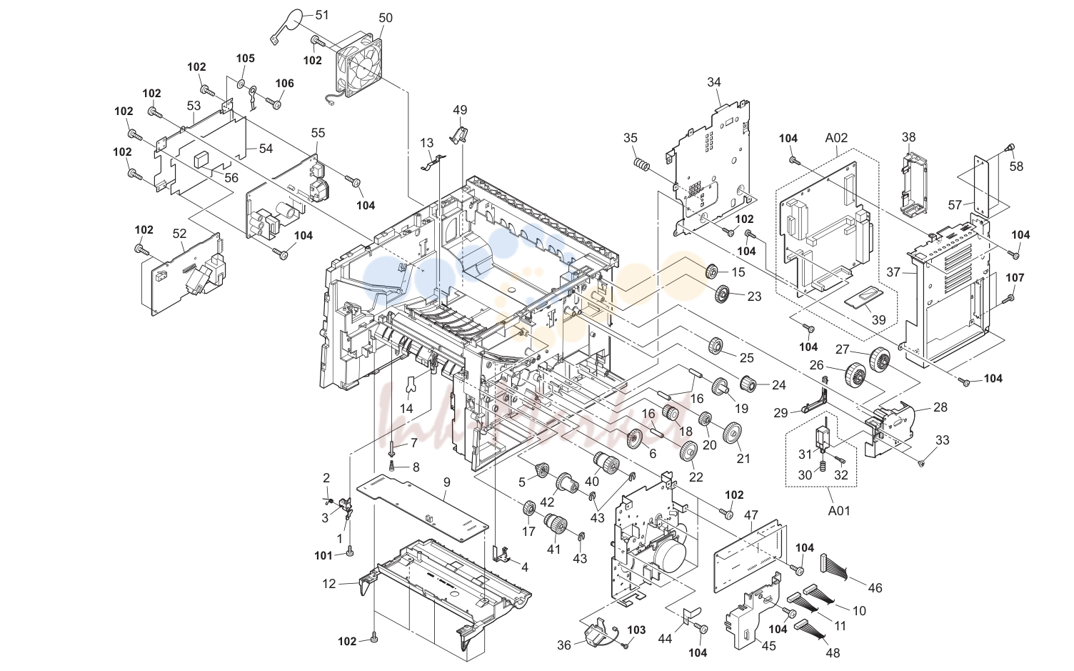 3. Upper Frame Unit II 2G6-1