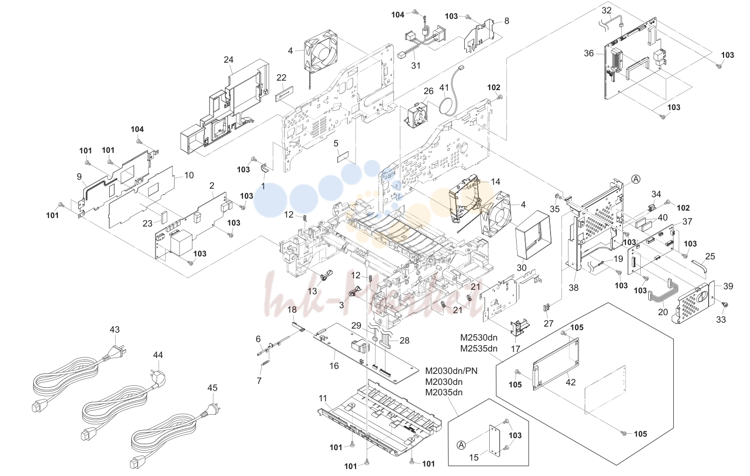 11. Electrical Components(M2030dn/PN,M2030dn,M2530dn,M2035dn,M2535dn)