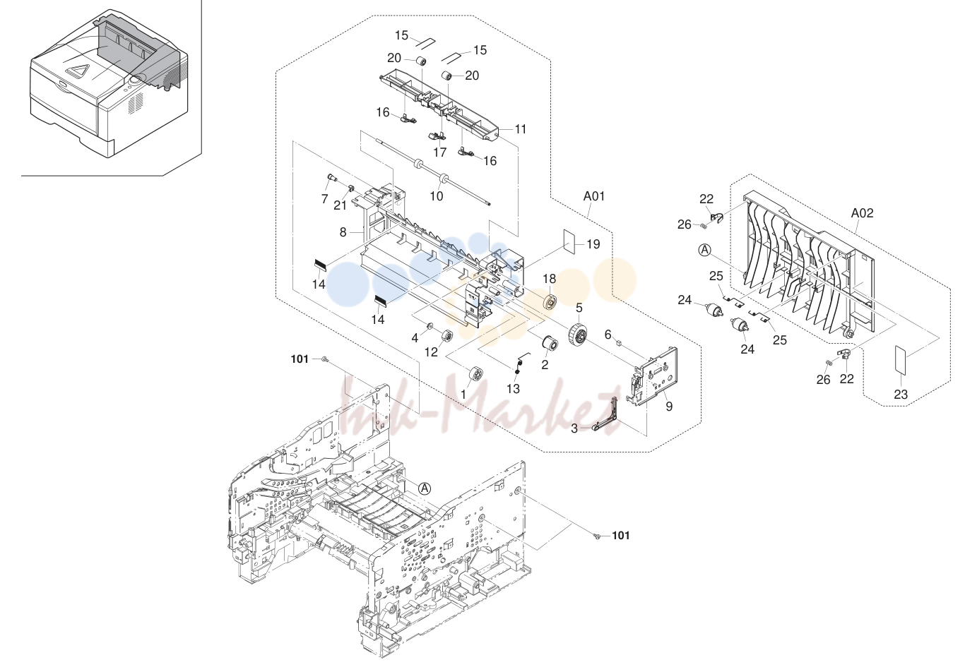 6. Paper Feed Section 2 (Simplex model)