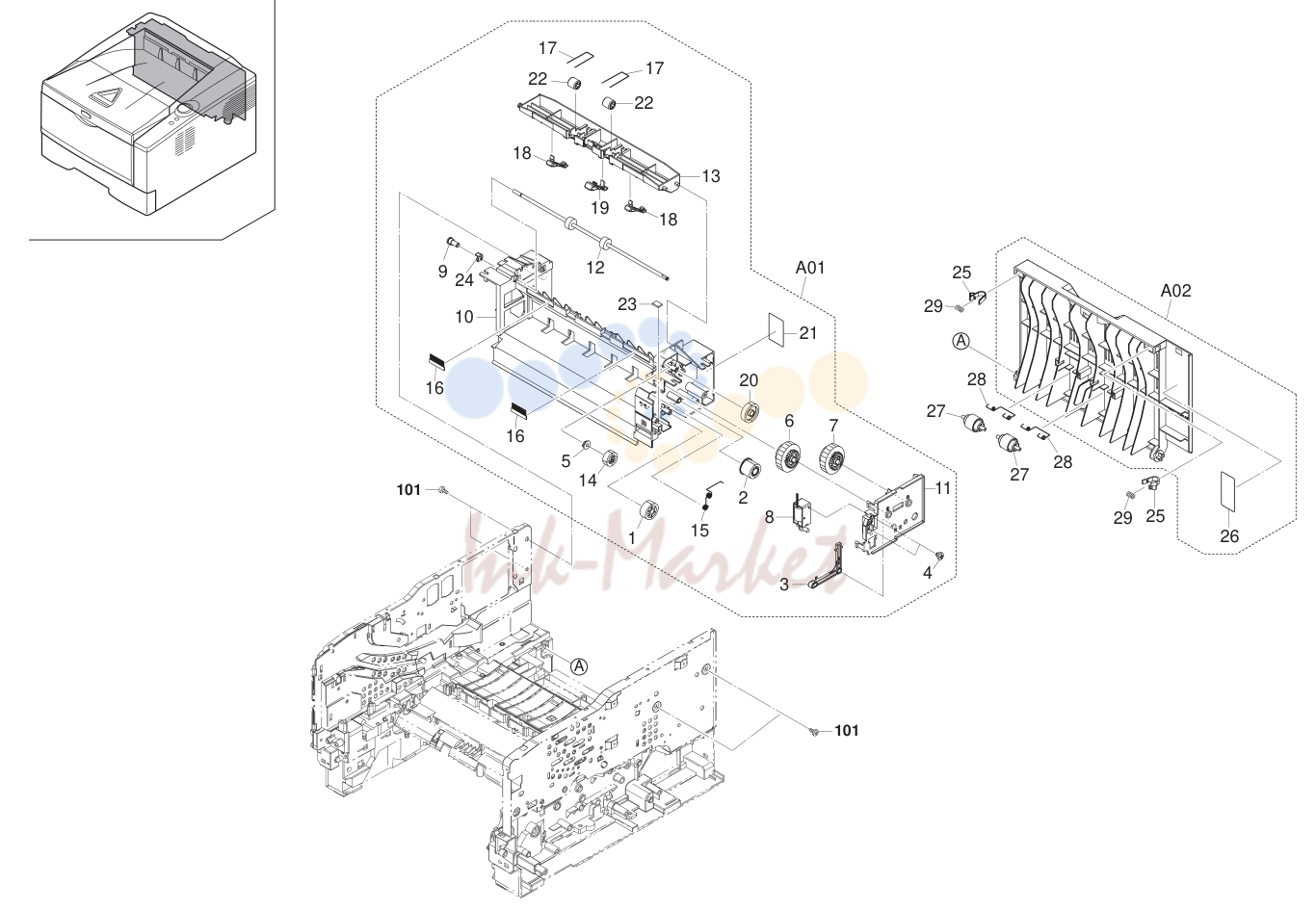 7. Paper Feed Section 2 (Duplex model)