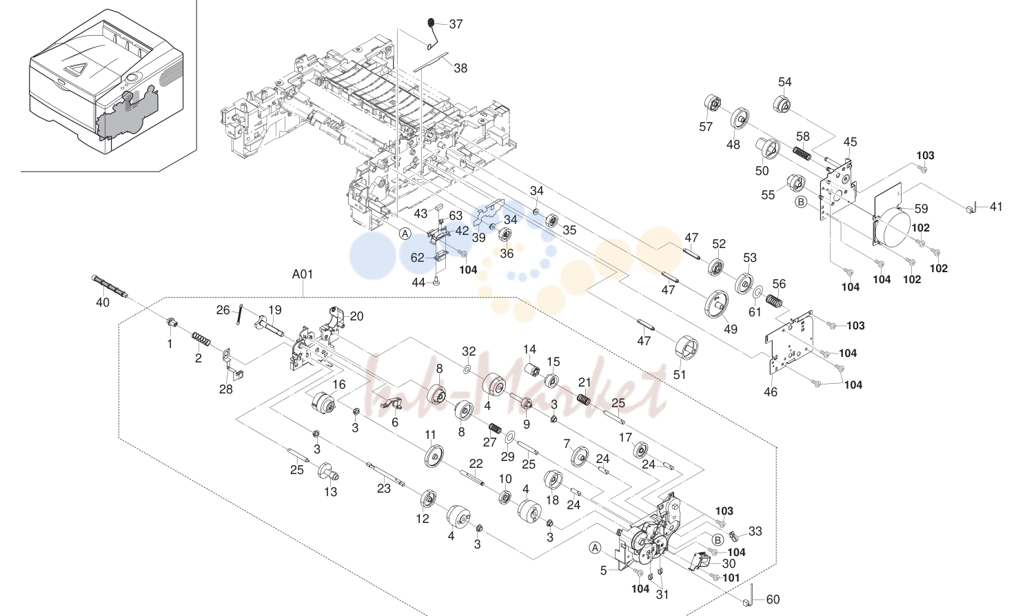 10. Drive Section (Duplex model)
