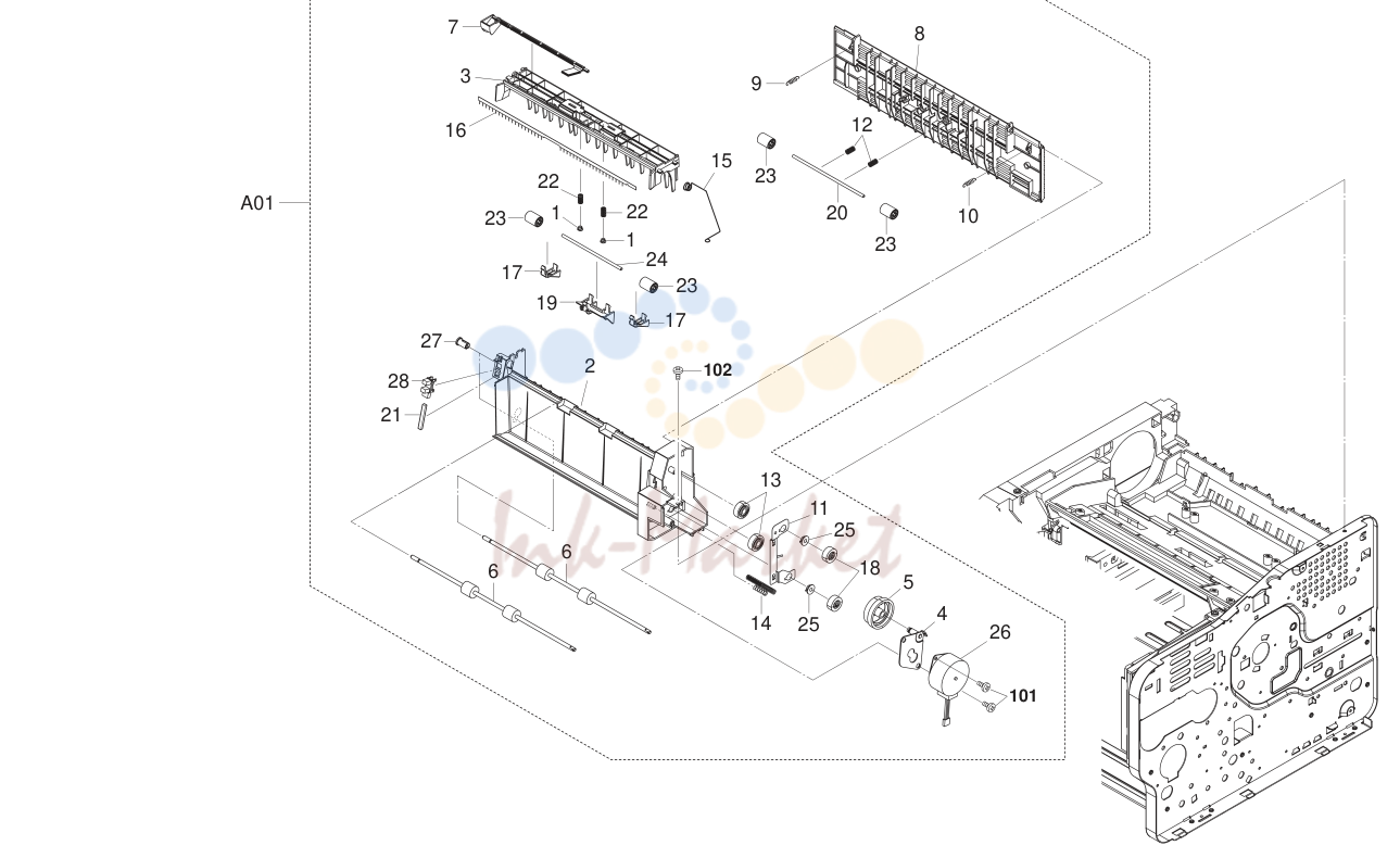 14. Paper Exit (FS-3900/4000DN)