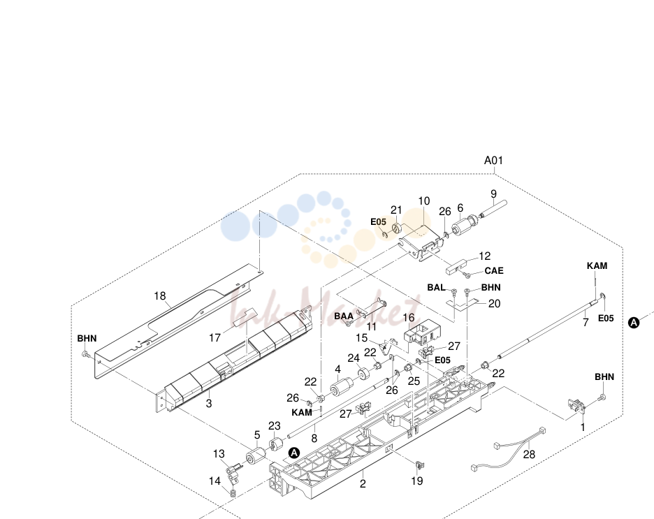 7. Paper feed unit, 1