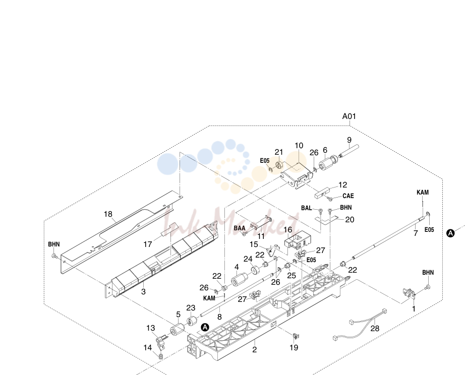 4. Paper feed unit, 1