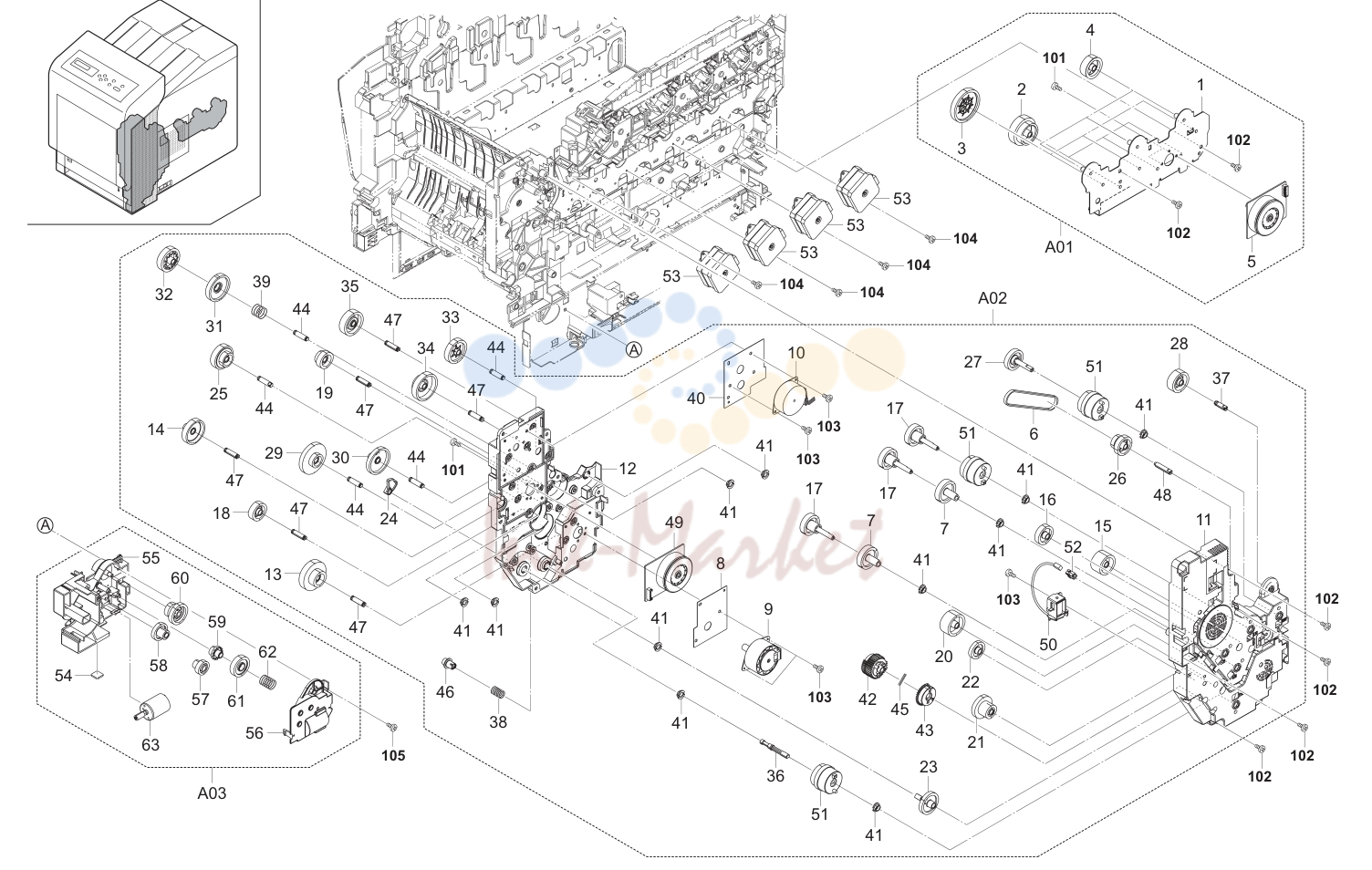 13. Drive Section (21/23ppm 250sheet, 21/23ppm 500sheet)