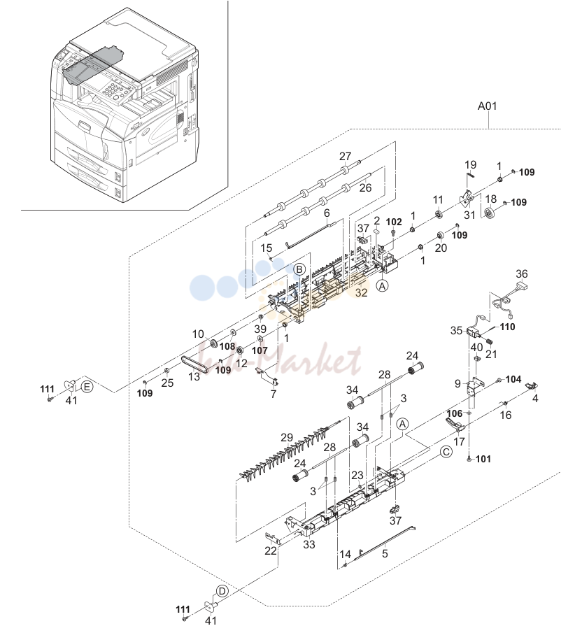 8. Paper Exit (120/230/240V)