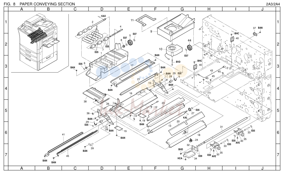 9. PAPER CONVEYING SECTION