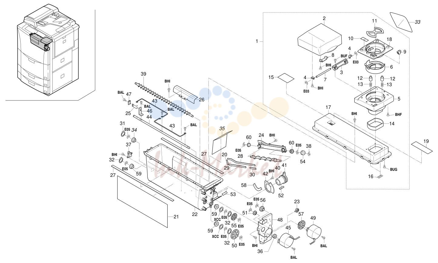 20. TONER HOPPER SECTION