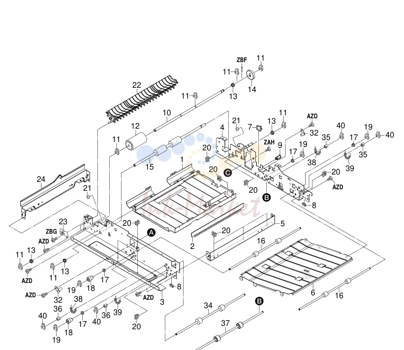 16. DUPLEX UNIT I (KM-C2630D) 2BG-1