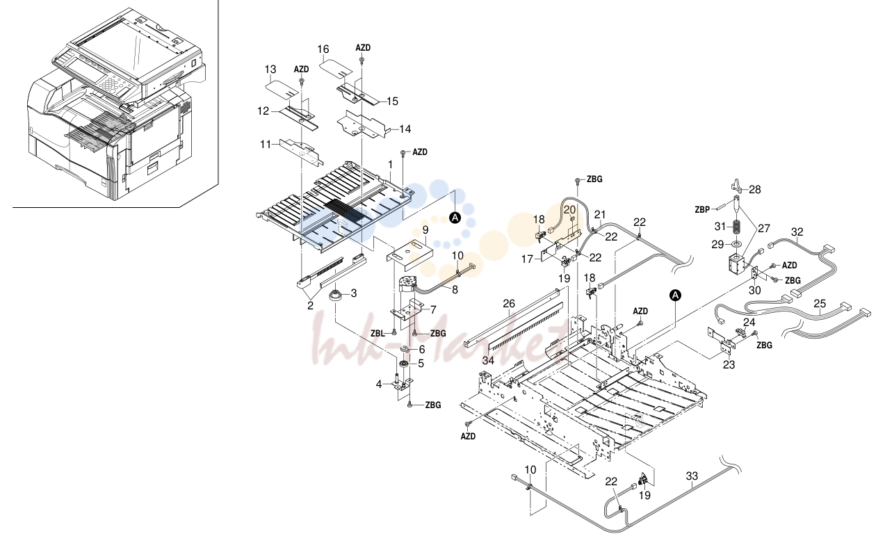17. DUPLEX UNIT II (KM-C2630D) 2BG-1
