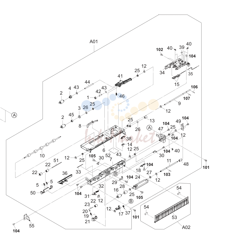 6. Paper Feed Section 1 (55/45 ppm)