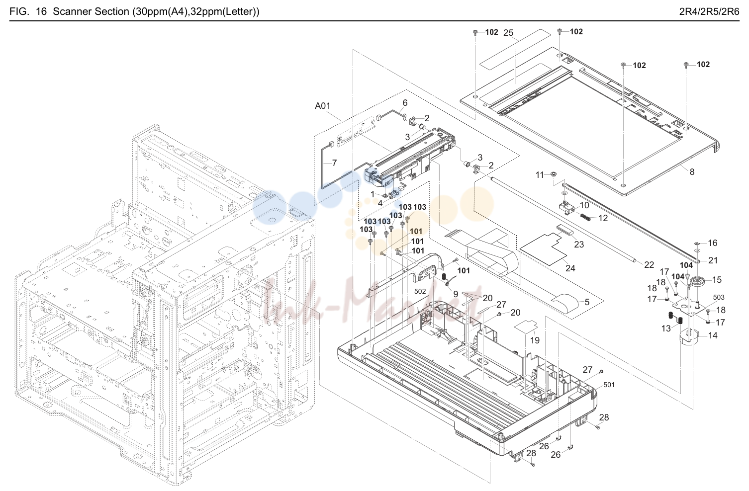 16. Scanner Section (30ppm(A4),32ppm(Letter))