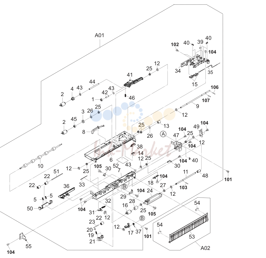6. Paper Feed Section 1 (55/45 ppm)