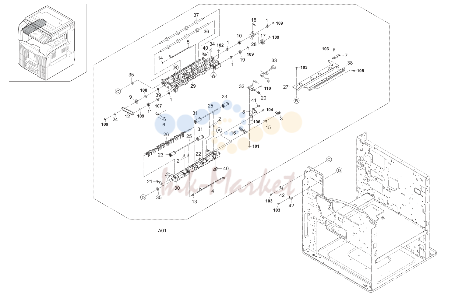 9. Paper Exit Section (120/230/240V)