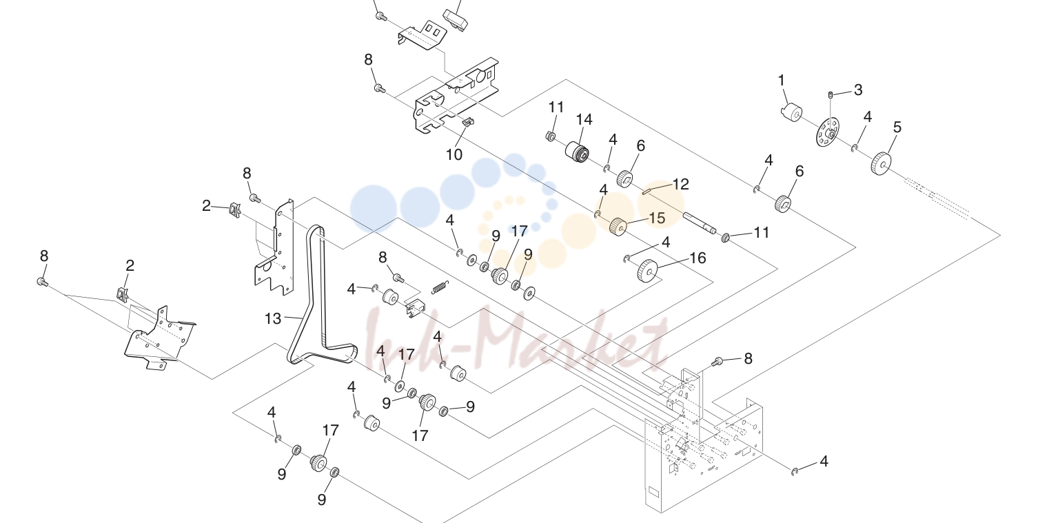 25. ROLL PAPER DECK ASSY (1) 3 5JZ