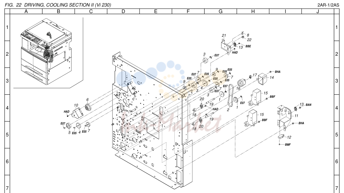 22. DRIVING, COOLING SECTION II (Vi 230) 2A2RA-R1//22AASS