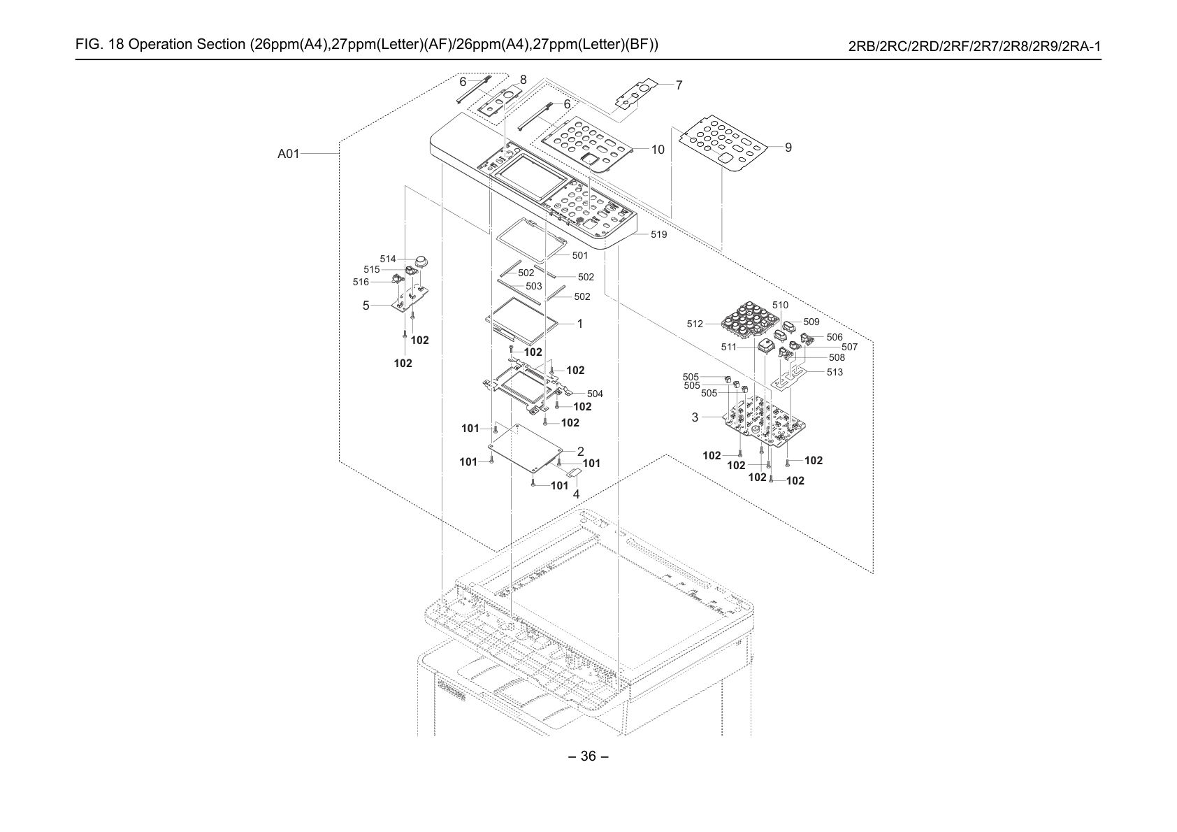 Operation Section (26ppm(A4),27ppm(Letter)(AF)/ 26ppm(A4),27ppm(Letter)(BF))